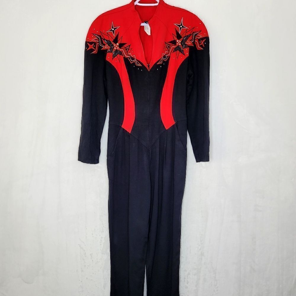 Vintage IIF Western Rodeo Embroidered‎ Sequin Jumpsuit Size 12